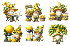 Cute Watercolor Lemon Gnome Clipart, Fruit Gnome Png. Product Image 4