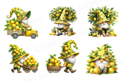 Cute Watercolor Lemon Gnome Clipart, Fruit Gnome Png. Product Image 2