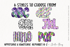 Doodle Mardi Gras Alphabet PNG Bundle BONUS Clipart Product Image 2