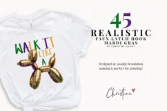 Faux Latch Hook Mardi Gras Clipart Bundle - 45 Elements Product Image 2