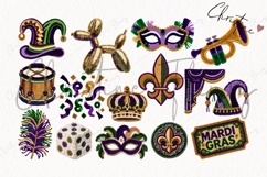 Faux Latch Hook Mardi Gras Clipart Bundle - 45 Elements Product Image 4