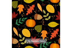Fall Harvest Digital Paper | Autumn Leaves Seamless Pattern Product Image 2