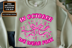 In October We Wear Pink Png | Breast Cancer Png Product Image 3