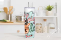 3D Inflated Sleigh All Day Tumbler Wrap PNG Product Image 2