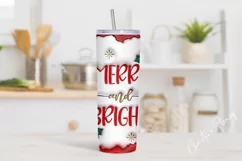 3D Inflated Merry & Bright Tumbler Wrap PNG Product Image 2
