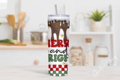 3D Inflated Merry and Bright Tumbler Wrap PNG Product Image 2