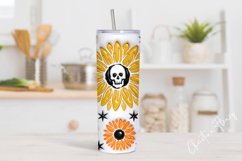 3D Inflated Halloween Sunflower Tumbler Wrap PNG Product Image 2