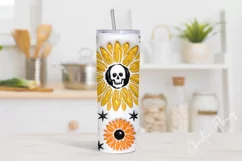 3D Inflated Halloween Sunflower Tumbler Wrap PNG Product Image 2