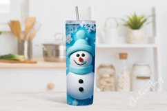 3D Christmas Snowman Tumbler Wrap PNG Product Image 2