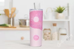Pink Glitter Yin Yang Tumbler Wrap PNG Product Image 2