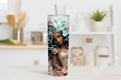 3D African American Mermaid Tumbler Wrap PNG Product Image 2