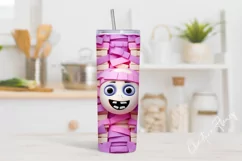 Kawaii 3D Mummy Eyes Tumbler Wrap PNG Product Image 2