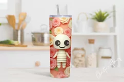Kawaii 3D Mummy Flower Tumbler Wrap PNG Product Image 2