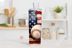 Watercolor USA Baseball Tumbler Wrap PNG Product Image 2