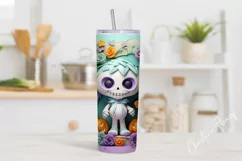 Kawaii 3D Zombie Tumbler Wrap PNG Product Image 2