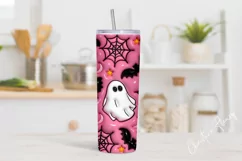 3D Inflated Pink Halloween Tumbler Wrap PNG Product Image 2