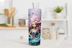 Pastel Purple 3D Mermaid Tumbler Wrap PNG Product Image 2