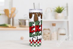 3D Inflated Merry Christmas Tumbler Wrap PNG Product Image 2
