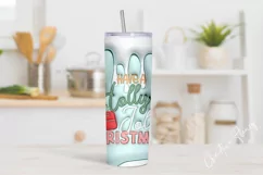 3D Inflated Have a Holly Jolly Christmas Tumbler Wrap PNG Product Image 2