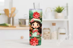 3D Christmas Carolers Tumbler Wrap PNG Product Image 2