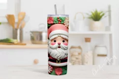 3D Christmas Santa Tumbler Wrap PNG Product Image 2
