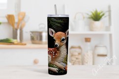 3D Embroidered Baby Deer Tumbler Wrap PNG Product Image 2