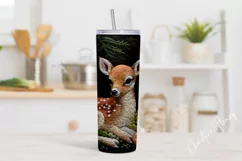 3D Embroidered Baby Deer Tumbler Wrap PNG Product Image 2