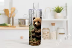 3D Embroidered Baby Bear Tumbler Wrap PNG Product Image 2