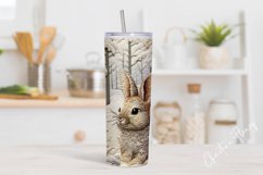 3D Embroidered Snow Bunny Tumbler Wrap PNG Product Image 2