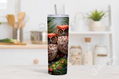 3D Embroidered Owls Tumbler Wrap PNG Product Image 2