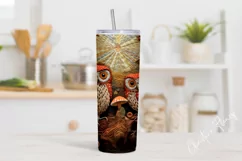 3D Embroidered Owls Tumbler Wrap PNG Product Image 2