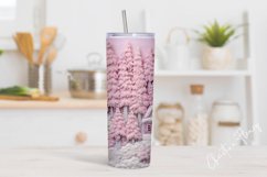 3D Embroidered Pink Winter Tumbler Wrap PNG Product Image 2