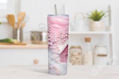 3D Embroidered Pink Winter Tumbler Wrap PNG Product Image 2