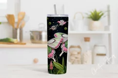 3D Embroidered Green Butterfly Tumbler Wrap PNG Product Image 2