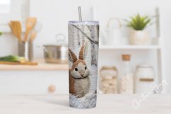 3D Embroidered Winter Bunny Tumbler Wrap PNG Product Image 2