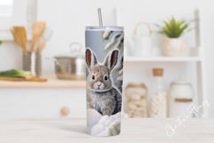 3D Embroidered Winter Bunny Tumbler Wrap PNG Product Image 2