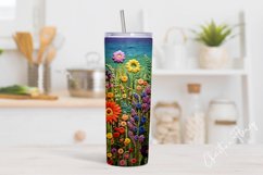 3D Embroidered Wildflowers Tumbler Wrap PNG Product Image 2