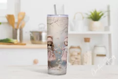 3D Embroidered Winter Fairies Tumbler Wrap PNG Product Image 2