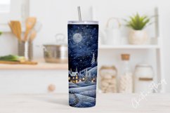 3D Embroidered Winter Night Tumbler Wrap PNG Product Image 2
