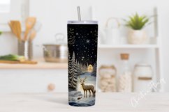 3D Embroidered Winter Night Tumbler Wrap PNG Product Image 2