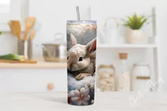 3D Embroidered Winter Bunny Tumbler Wrap PNG Product Image 2