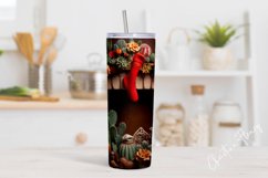 3D Western Christmas Fireplace Tumbler Wrap PNG Product Image 2