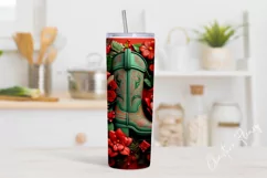 3D Western Christmas Cowboy Boot Tumbler Wrap PNG Product Image 2
