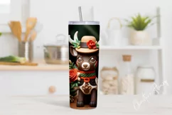 3D Western Christmas Reindeer Tumbler Wrap PNG Product Image 2