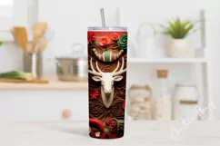 3D Western Christmas Deer Tumbler Wrap PNG Product Image 2
