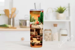 3D Western Christmas Camping Tumbler Wrap PNG Product Image 2