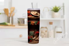 3D Western Christmas Fireplace Tumbler Wrap PNG Product Image 2