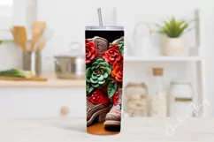 3D Western Christmas Cowboy Boots Tumbler Wrap PNG Product Image 2