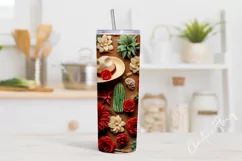 3D Western Christmas Cowboy Tumbler Wrap PNG Product Image 2