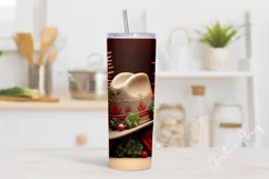 3D Western Christmas Cowboy Hat Tumbler Wrap PNG Product Image 2